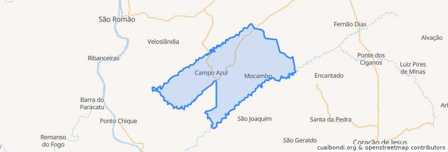 Mapa de ubicacion de Campo Azul.