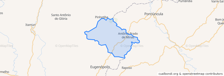 Mapa de ubicacion de Antônio Prado de Minas.