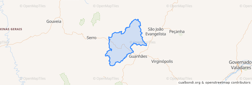 Mapa de ubicacion de Sabinópolis.