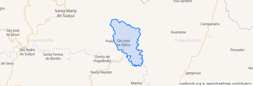 Mapa de ubicacion de São José da Safira.