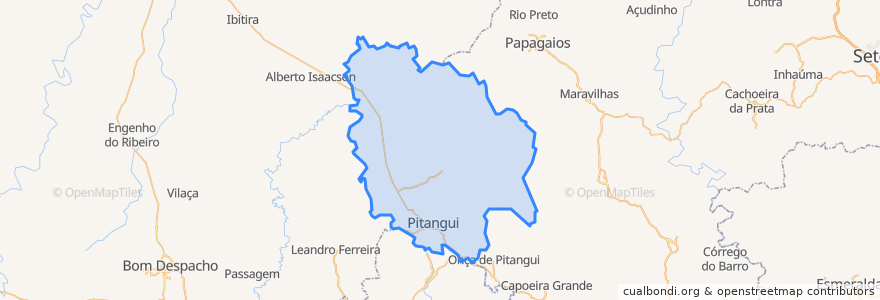 Mapa de ubicacion de Pitangui.