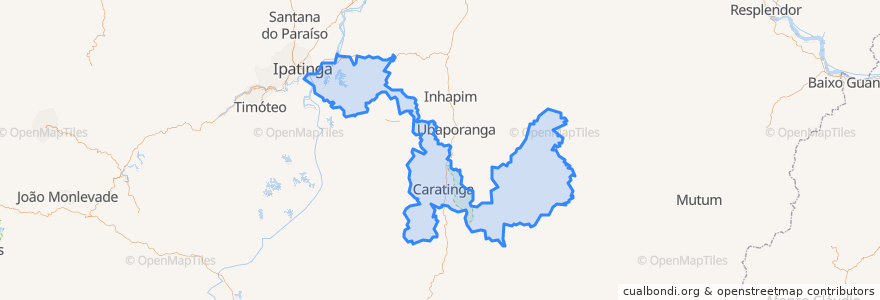 Mapa de ubicacion de Caratinga.