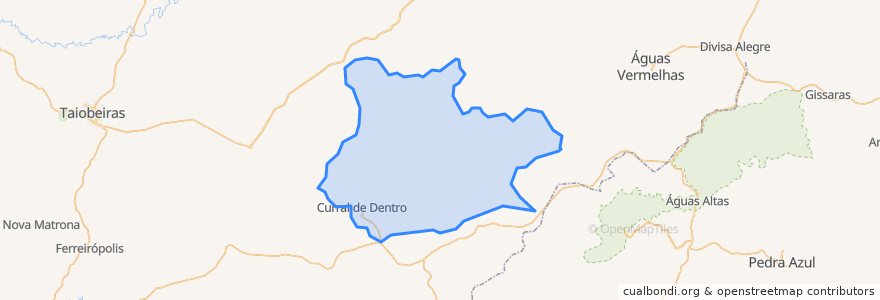 Mapa de ubicacion de Curral de Dentro.