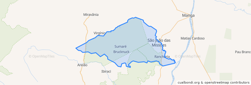 Mapa de ubicacion de São João das Missões.