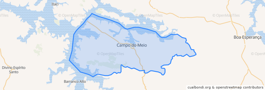 Mapa de ubicacion de Campo do Meio.