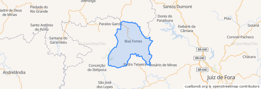 Mapa de ubicacion de Bias Fortes.