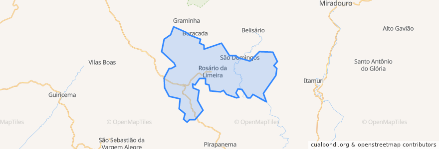 Mapa de ubicacion de Rosário da Limeira.