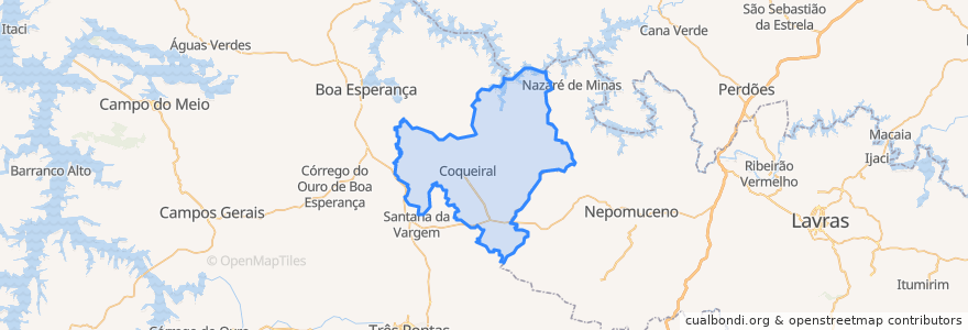 Mapa de ubicacion de Coqueiral.