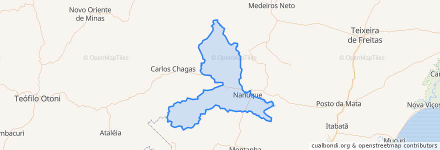 Mapa de ubicacion de Nanuque.