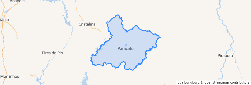 Mapa de ubicacion de Paracatu.