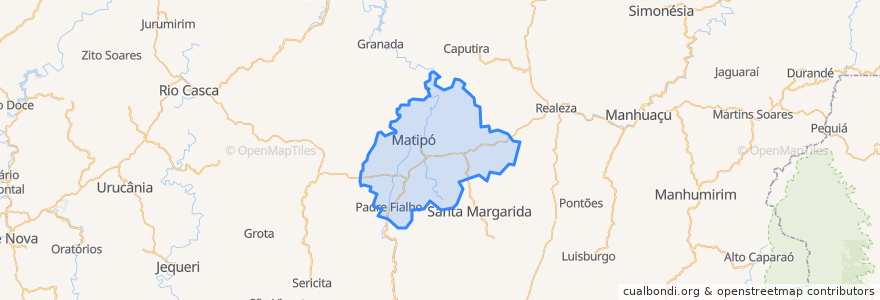 Mapa de ubicacion de Matipó.