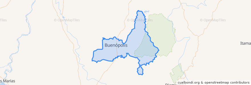 Mapa de ubicacion de Buenópolis.