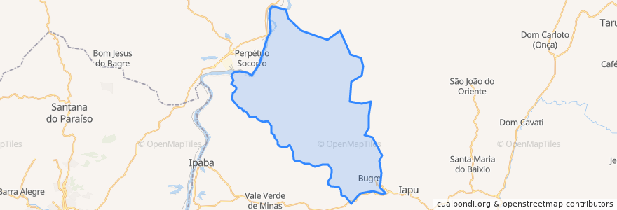 Mapa de ubicacion de Bugre.