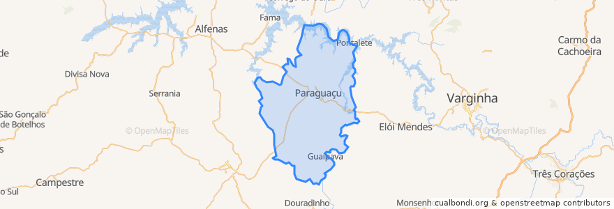 Mapa de ubicacion de Paraguaçu.