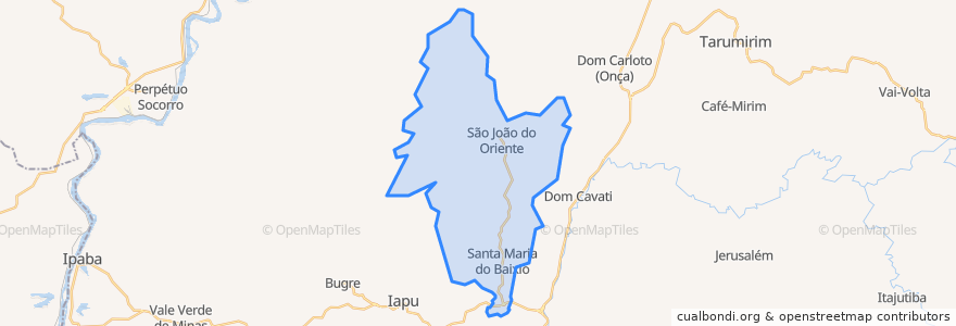 Mapa de ubicacion de São João do Oriente.