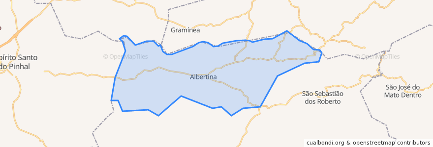 Mapa de ubicacion de Albertina.