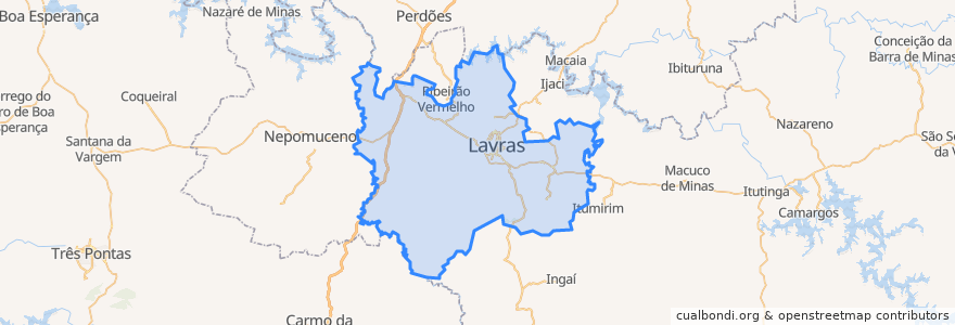 Mapa de ubicacion de Lavras.