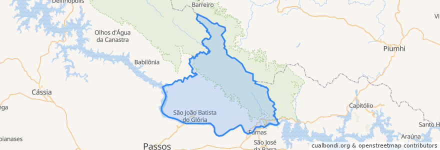 Mapa de ubicacion de São João Batista do Glória.