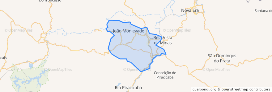 Mapa de ubicacion de João Monlevade.