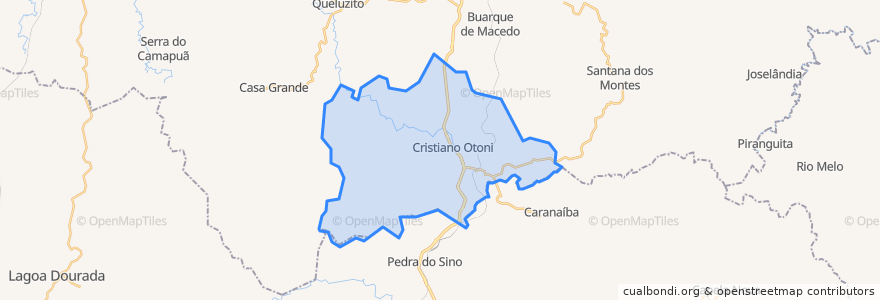 Mapa de ubicacion de Cristiano Otoni.