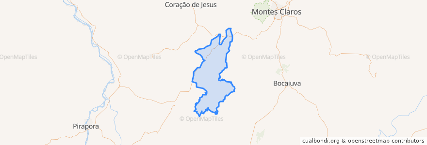 Mapa de ubicacion de Claro dos Poções.