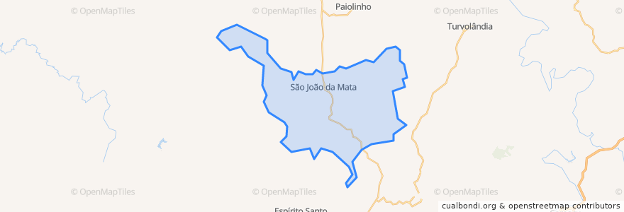 Mapa de ubicacion de São João da Mata.