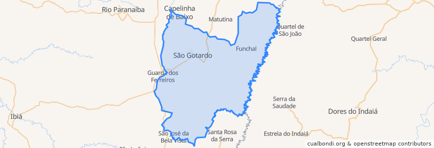 Mapa de ubicacion de São Gotardo.