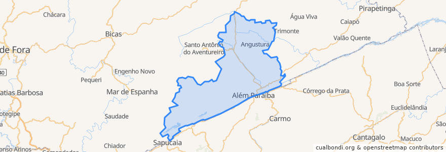 Mapa de ubicacion de Além Paraíba.