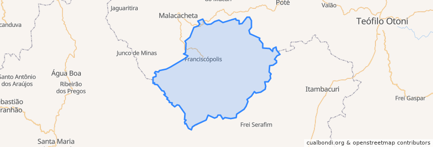 Mapa de ubicacion de Franciscópolis.