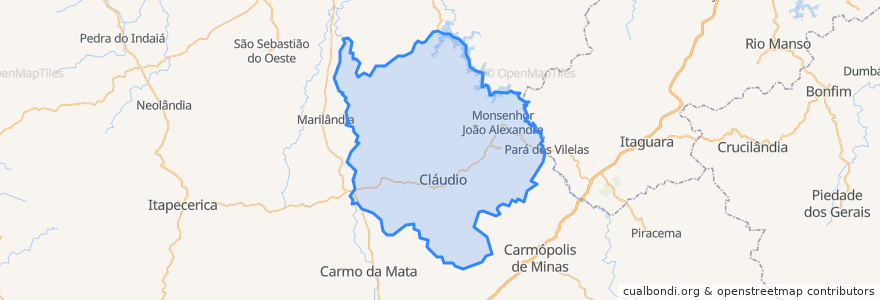 Mapa de ubicacion de Cláudio.