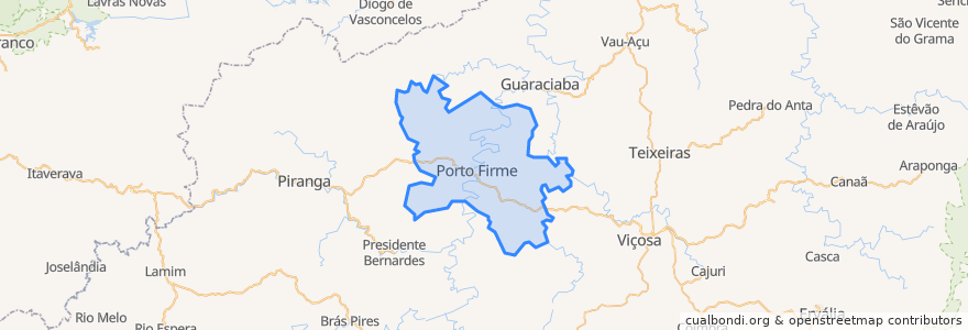 Mapa de ubicacion de Porto Firme.