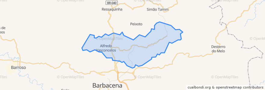 Mapa de ubicacion de Alfredo Vasconcelos.