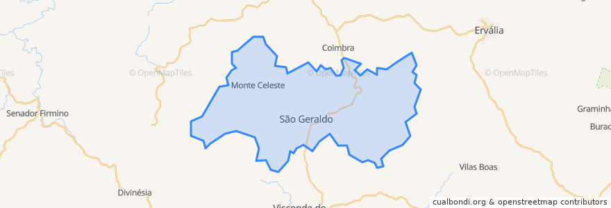 Mapa de ubicacion de São Geraldo.