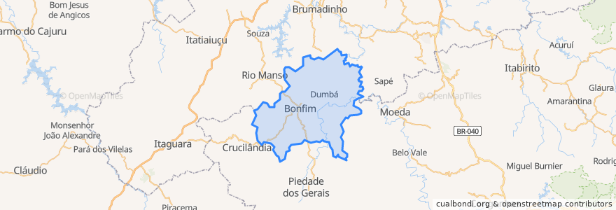 Mapa de ubicacion de Bonfim.