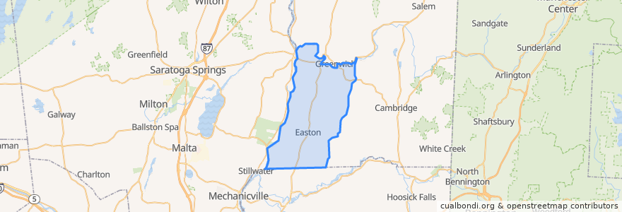 Mapa de ubicacion de Town of Easton.