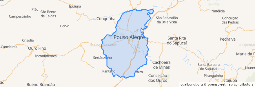 Mapa de ubicacion de Pouso Alegre.