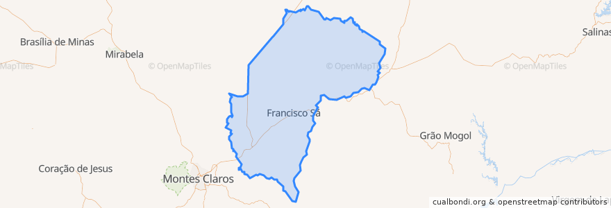 Mapa de ubicacion de Francisco Sá.