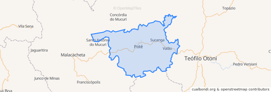 Mapa de ubicacion de Poté.