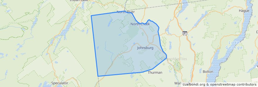 Mapa de ubicacion de Town of Johnsburg.