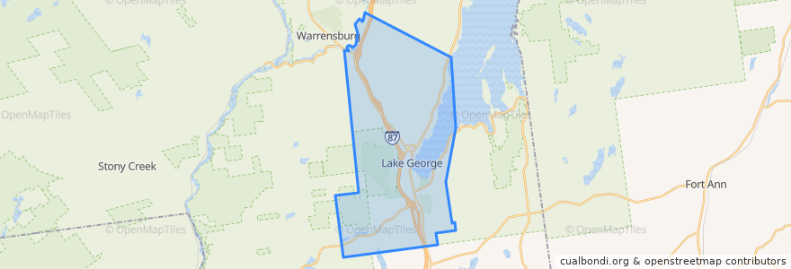 Mapa de ubicacion de Town of Lake George.