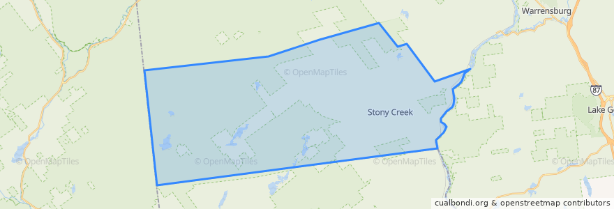 Mapa de ubicacion de Town of Stony Creek.