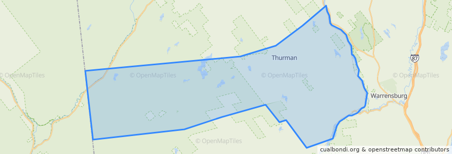 Mapa de ubicacion de Town of Thurman.