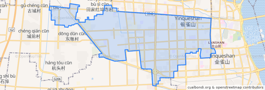 Mapa de ubicacion de 银雀山街道.