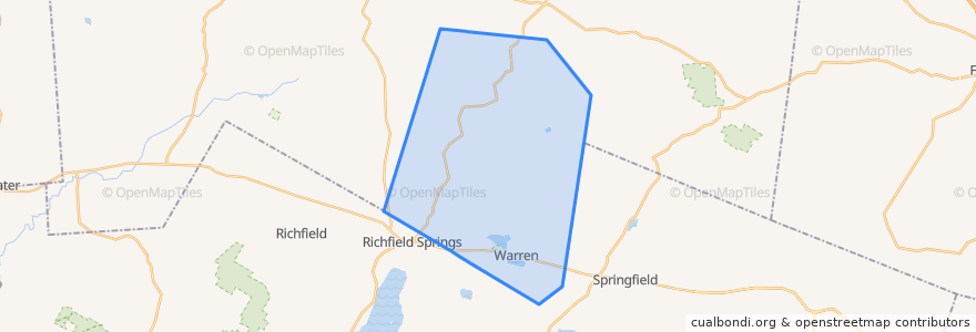 Mapa de ubicacion de Town of Warren.