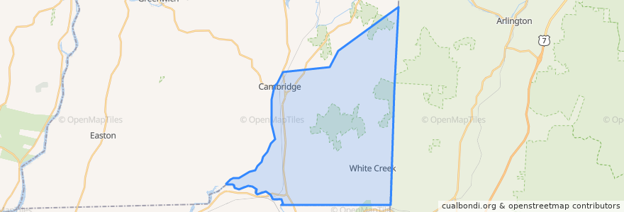 Mapa de ubicacion de Town of White Creek.