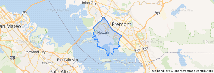 Mapa de ubicacion de Newark.