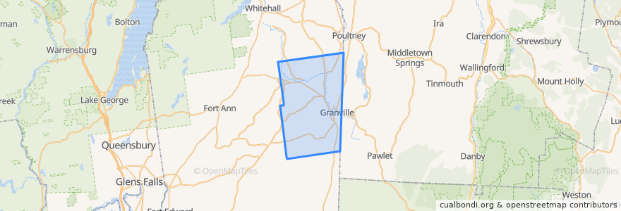 Mapa de ubicacion de Town of Granville.