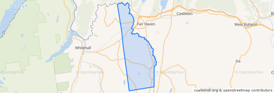 Mapa de ubicacion de Town of Hampton.