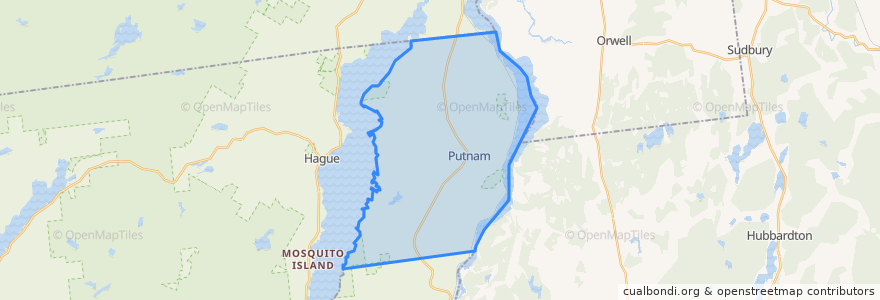 Mapa de ubicacion de Town of Putnam.