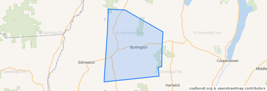 Mapa de ubicacion de Town of Burlington.